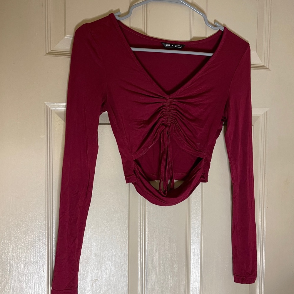 Cropped scrunch chest top